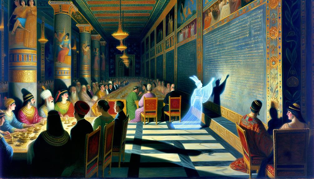 belshazzar s feast imagery depicted