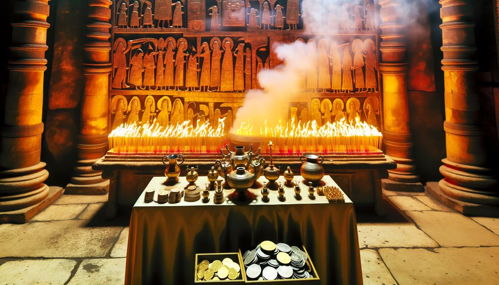 currency and religious offerings