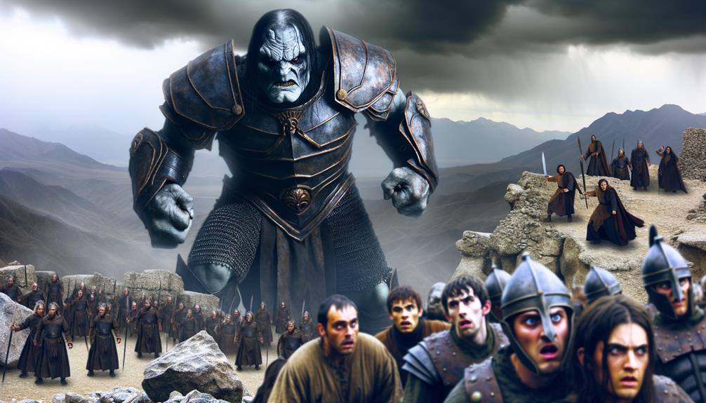 goliath s mocking challenge resounds