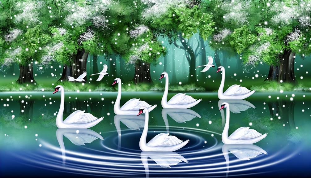 seven swans a swimming