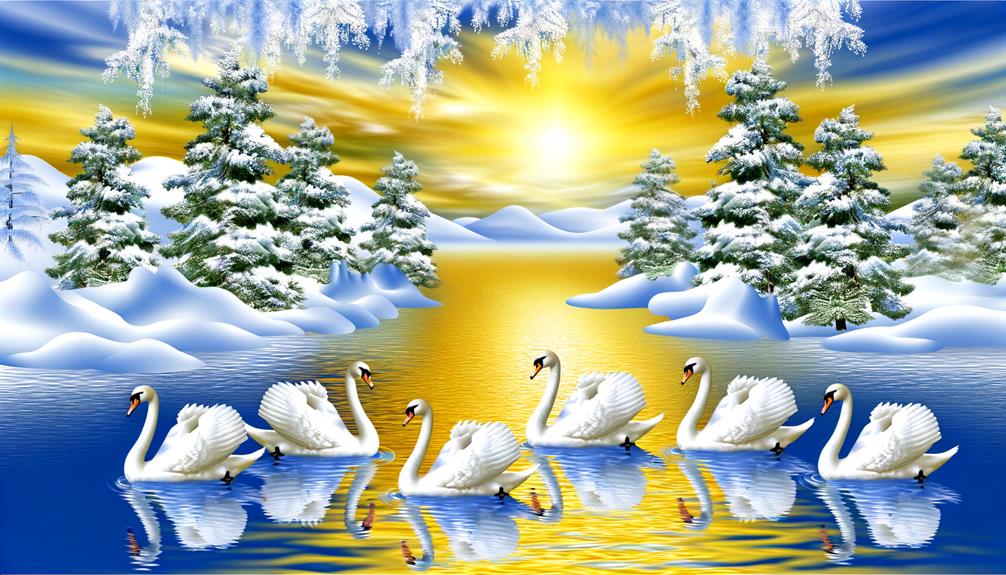 seven swans a swimming